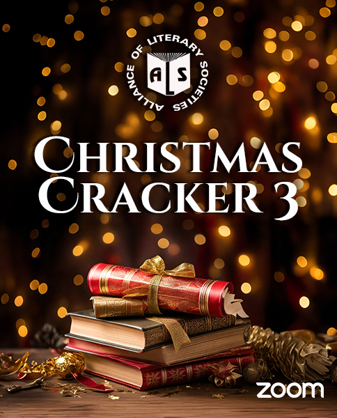 image of a Christmas cracker on top of a pile of books