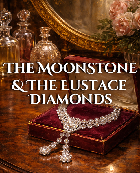 painting of a diamond necklace in a jewel case on a dressing table