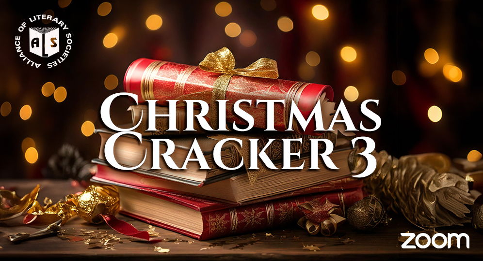 image of a Christmas cracker on top of a pile of books