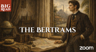 Young Victorian man looking out of a window in Jerusalem