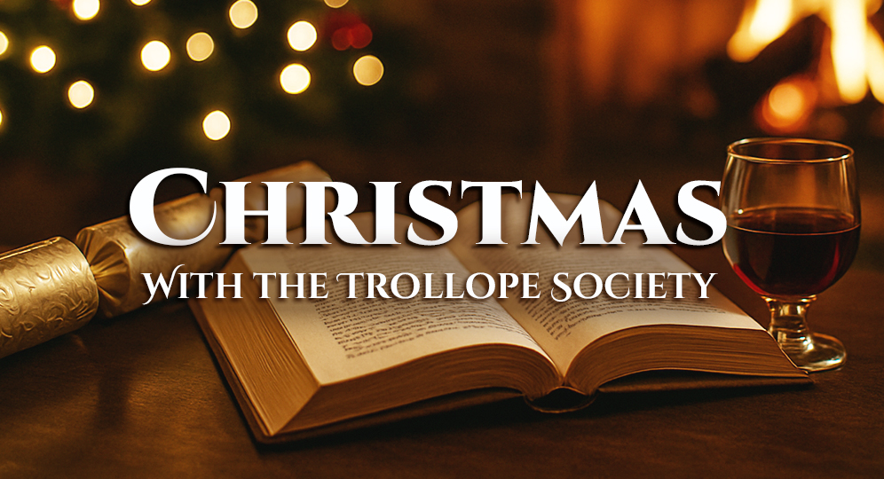 image of an open books, Christmas cracker and glass of port