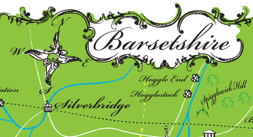 Detail of map of Barsetshire