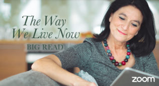 photo of a woman using a tablet